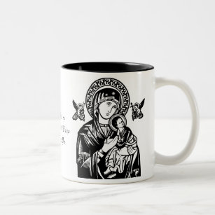 Catholic Blessed Virgin Mary Jesus Angels Two-Tone Coffee Mug