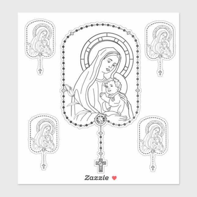 Catholic Blessed Virgin Mary Jesus Religious (Sheet)
