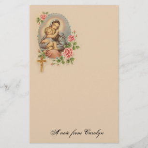 Catholic Blessed Virgin Mary Jesus Religious Stationery