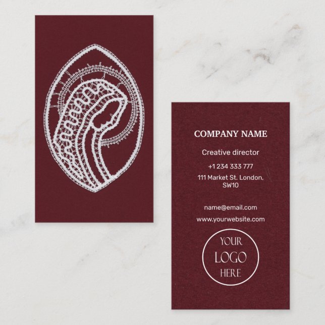 Catholic Blessed Virgin Mary, lace  Business Card (Front/Back)