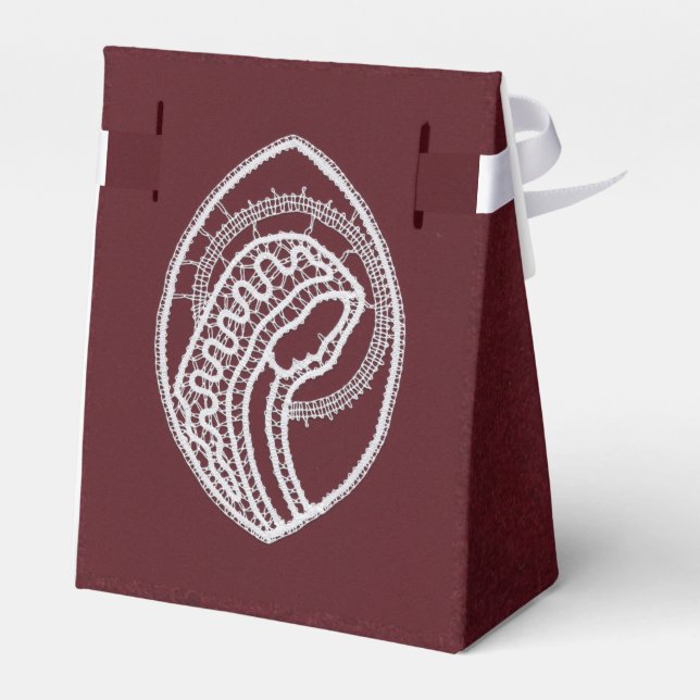 Catholic Blessed Virgin Mary, lace  Favour Box (Back Side)