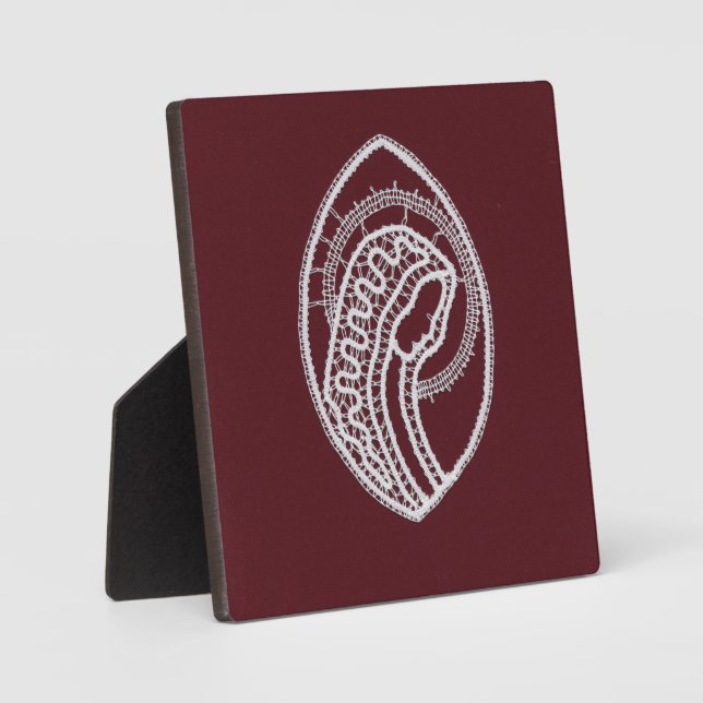 Catholic Blessed Virgin Mary, lace  Plaque (Front)