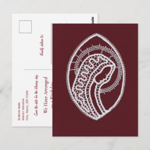 Catholic Blessed Virgin Mary, lace Postcard