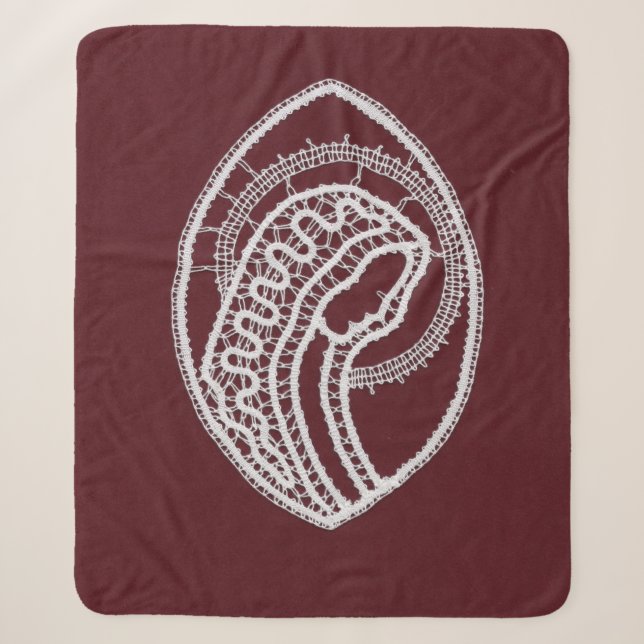 Catholic Blessed Virgin Mary, lace  Sherpa Blanket (Front)