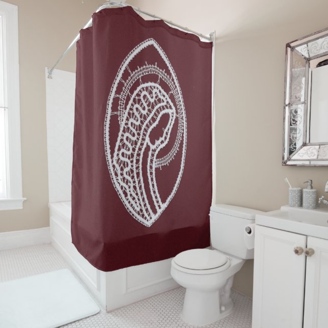 Catholic Blessed Virgin Mary, lace  Shower Curtain (In Situ)