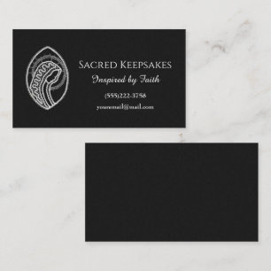 Catholic Blessed Virgin Mary White Lace on Black Business Card