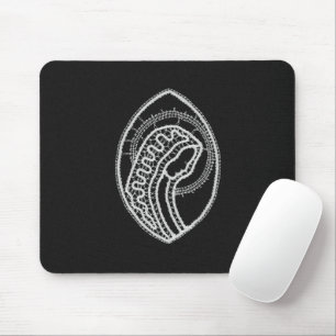Catholic Blessed Virgin Mary White Lace on Black Mouse Pad