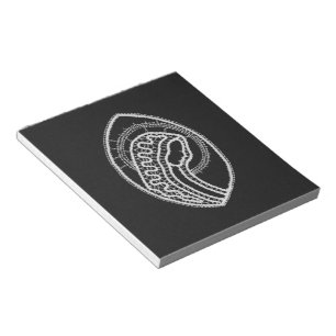 Catholic Blessed Virgin Mary White Lace on Black Notepad