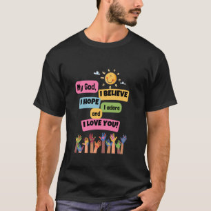 Catholic Boys Girls Kids Fatima Angel Prayer, God  T-Shirt