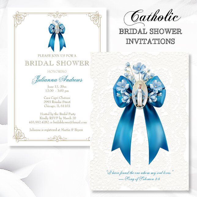 Catholic Bridal Shower Blessed  Mother Mary Invitation (Creator Uploaded)
