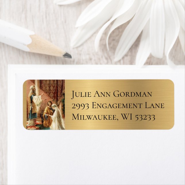 Catholic Bride & Groom Mary Joseph Gold Shimmer (Insitu)