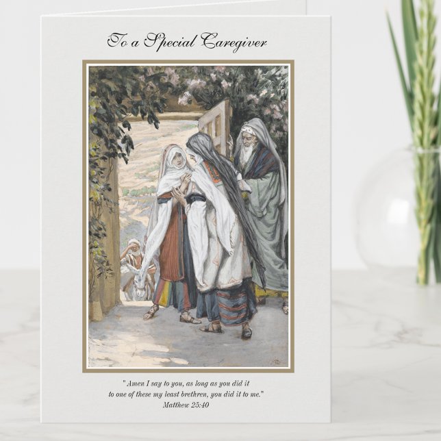 Catholic Caregiver Mary Visits Elizabeth Religious Card (Creator Uploaded)