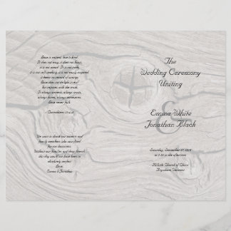 Catholic Ceremony Wood Folded Wedding Program