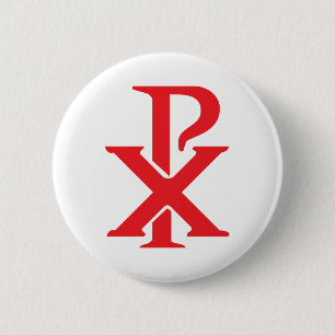 Catholic Chi Rho 6 Cm Round Badge