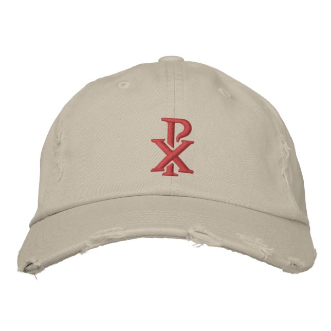 Catholic Chi Rho Embroidered Hat (Front)