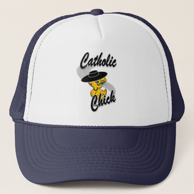 Catholic Chick #4 Trucker Hat (Front)