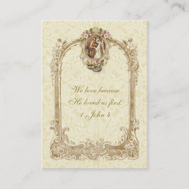 Catholic Christian Wedding Favour Holy Card (Front)
