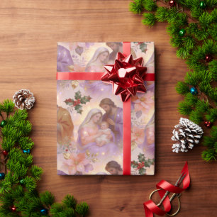 Catholic Christmas Holy Family Nativity TMF26 Wrapping Paper