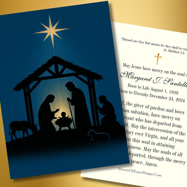 Catholic Christmas Memorial Funeral Prayer Card  (Creator Uploaded)
