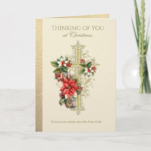 Catholic Christmas Sympathy Condolence Poinsettia Card