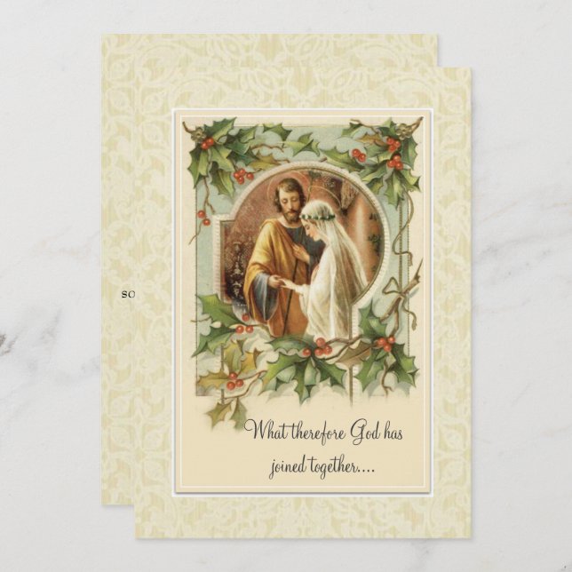 Catholic Christmas Traditional  Wedding Invitation (Front/Back)