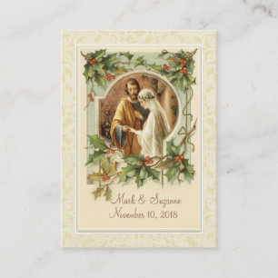 Catholic Christmas Wedding Mary Joseph Holy Card