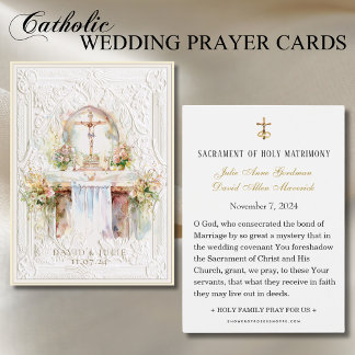Catholic Church Altar Wedding Prayer Card
