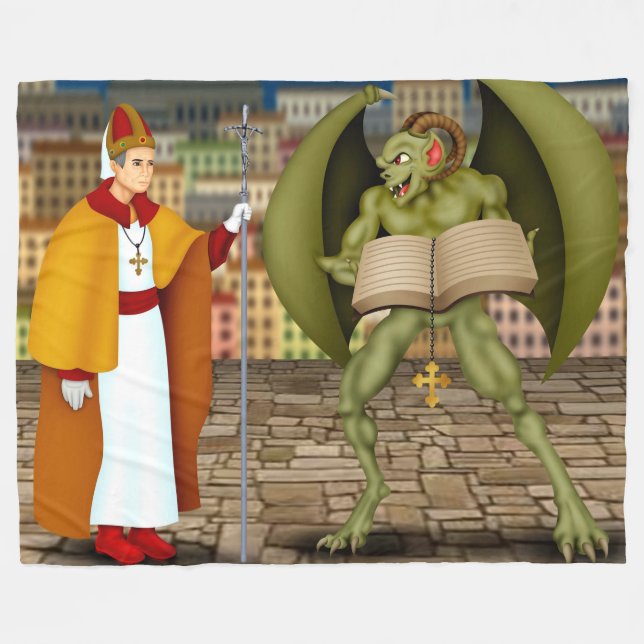 CATHOLIC CHURCH PERCIEVED AS EVIL FLEECE BLANKET (Front (Horizontal))