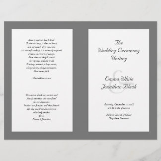 Catholic Church Wedding Ceremony Program Template