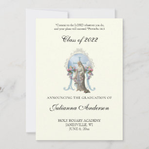 Catholic Classic Elegant Religious Graduation In Invitation
