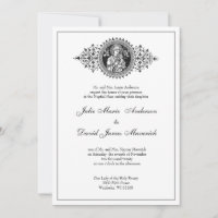 Catholic Classic Elegant Religious Wedding Invitat