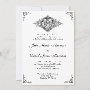 Catholic Classic Elegant Religious Wedding Invitation