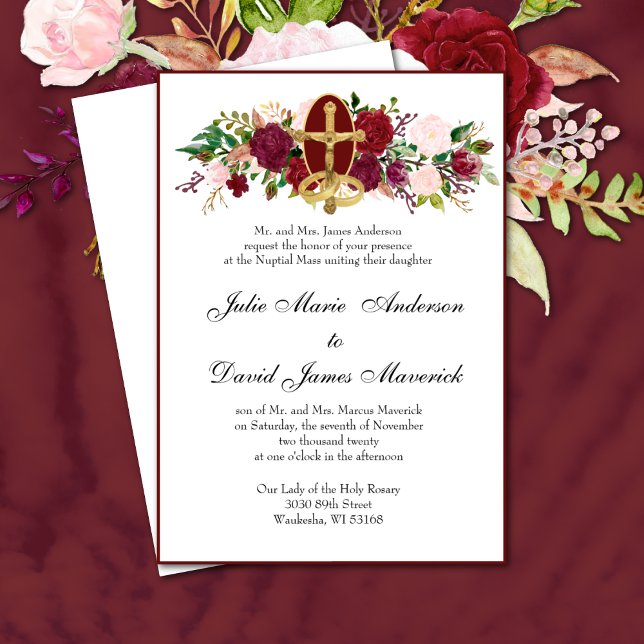Catholic Classic Elegant Religious Wedding Invitation (Creator Uploaded)