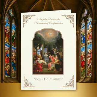 Catholic Confirmation Holy Ghost  Virgin Mary Card