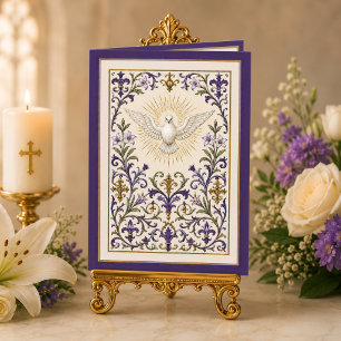Catholic Confirmation Holy Spirit Dove  Holiday Card