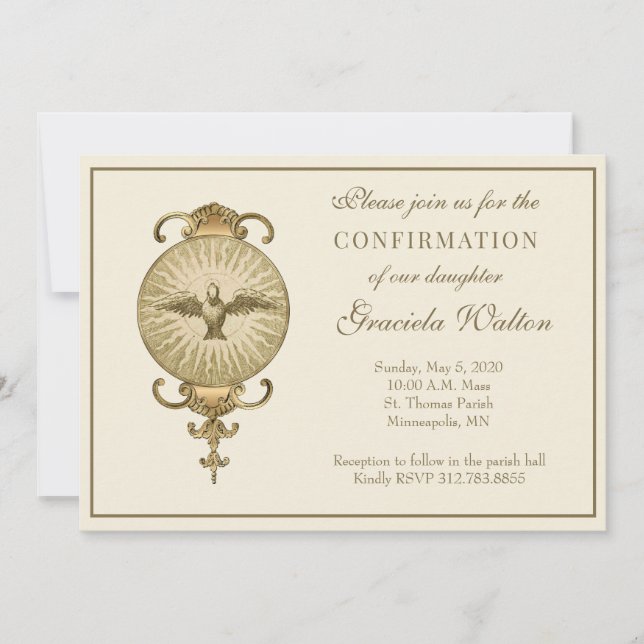 Catholic Confirmation Holy Spirit Scripture Invitation (Front)