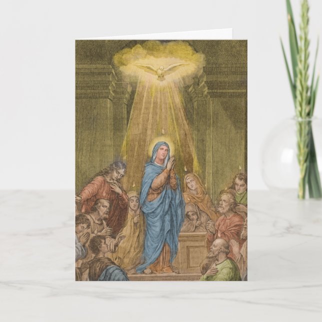 Catholic Confirmation Virgin Mary Holy Spirit Dove Card (Front)