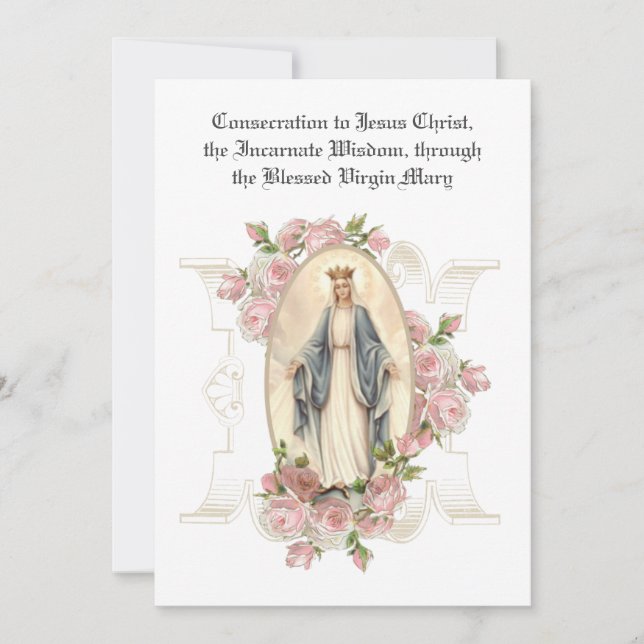Catholic Consecration Prayer Jesus Virgin Mary Card (Front)