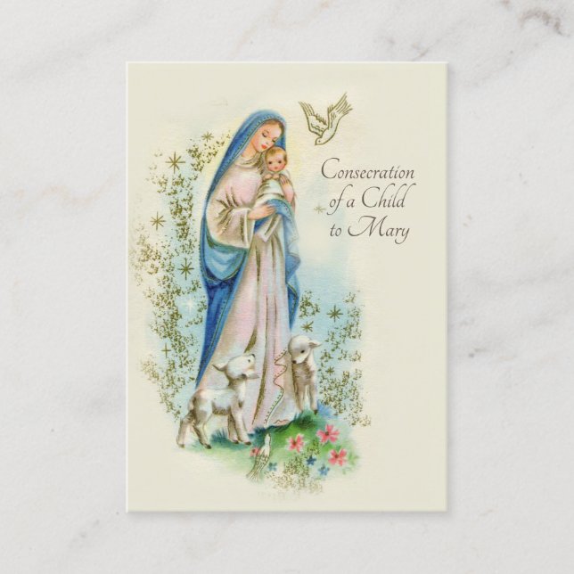 Catholic Consecration Prayer of Child to Mary Business Card (Front)