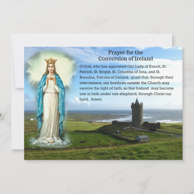 Catholic Conversion Ireland Prayer Holy Card (Front)
