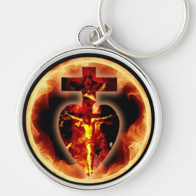 Catholic Crucifix Jesus Holy Trinity Religious Key Ring (Front)