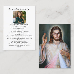 Catholic Divine Mercy Jesus Funeral Prayer Card
