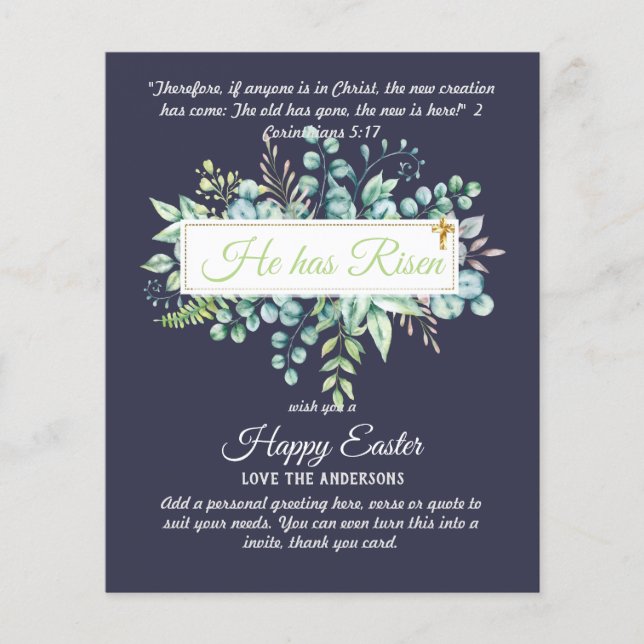 Catholic EASTER Cards Religious Verse Bible Quote (Front)