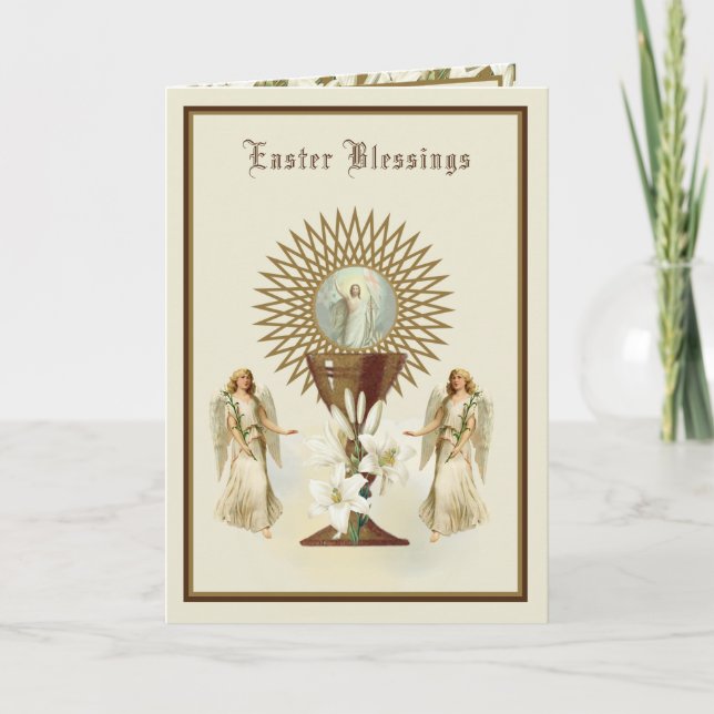 Catholic Easter Prayer Resurrection Priest Jesus Holiday Card (Front)