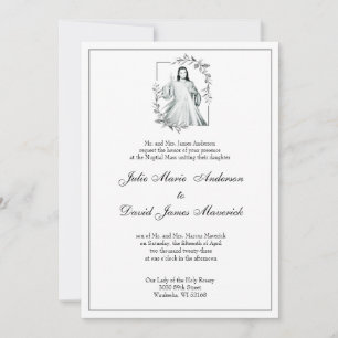 Catholic Elegant Divine Mercy  Wedding Invitation