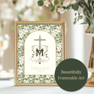 Catholic Elegant Floral Religious Wedding Invitation