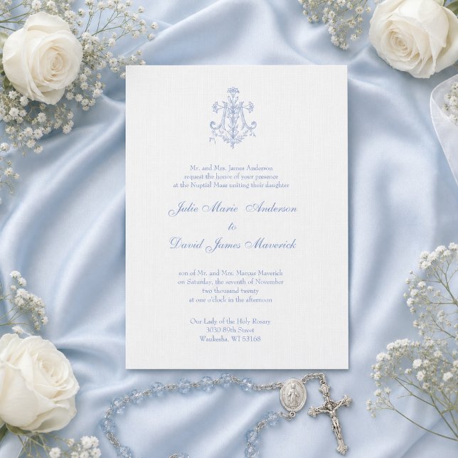 Catholic Elegant Religious Mary Wedding Invitation (Creator Uploaded)
