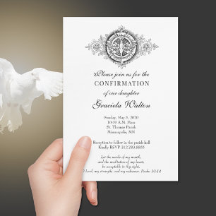 Catholic Elegant Sacrament of Confirmation Invitat Invitation