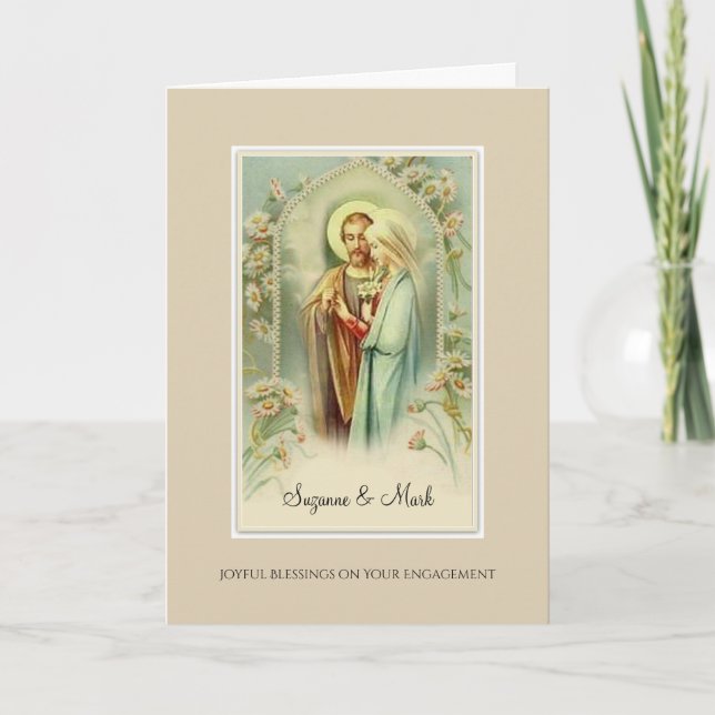 Catholic Engagement Congratulations Card w/prayer (Front)