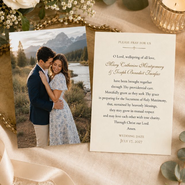 Catholic Engagement Prayer Card with Photo (Creator Uploaded)